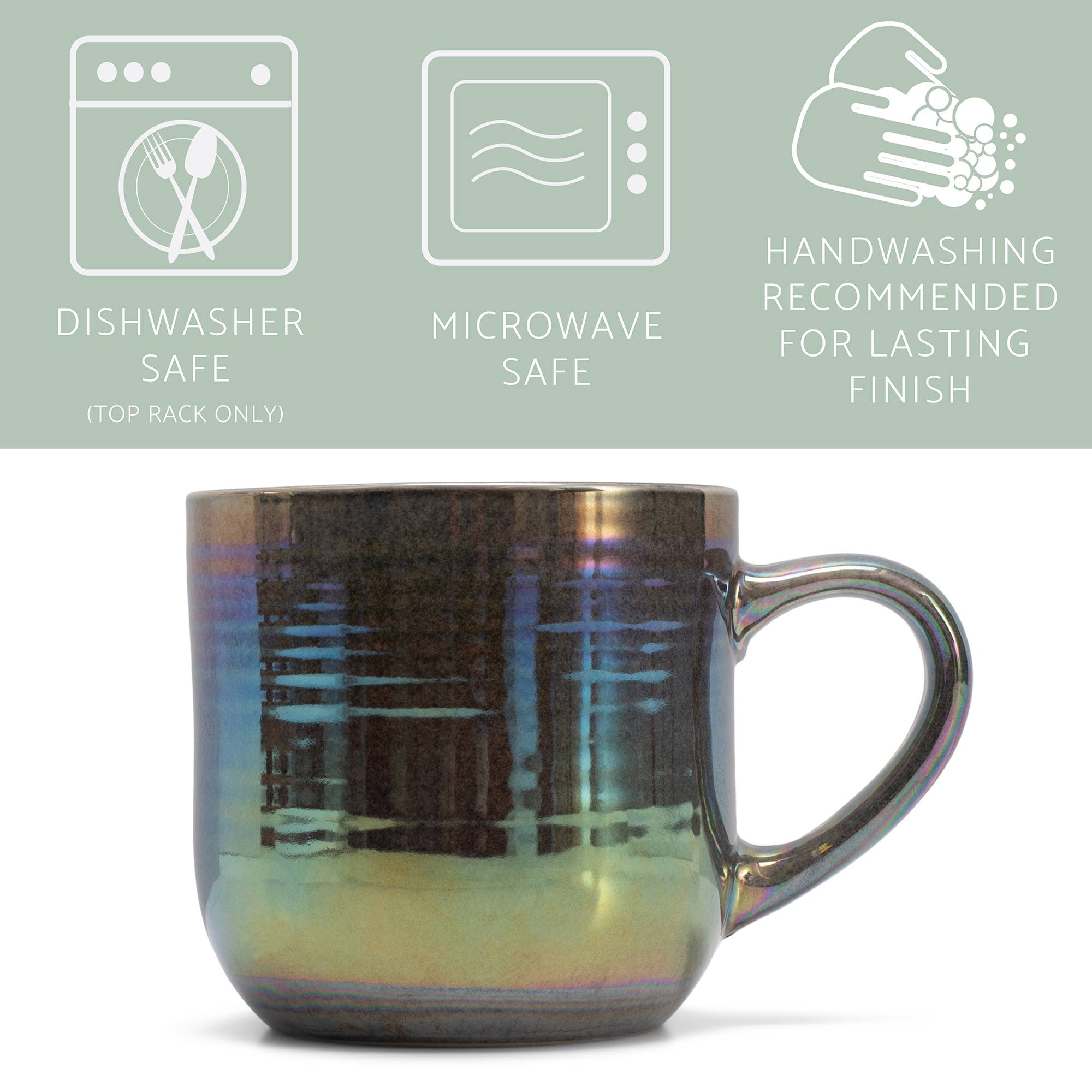 EAST AVENUE - Wholesale Coffee Mug - Mug 4-Pack Black Glossy Iridescent 17 Oz PRICE IS PER MUG3