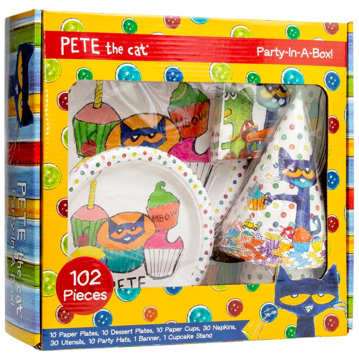 Pete the Cat Party in a Box! for wholesale by Mighty Mojo Toys