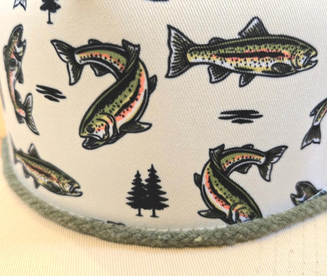 ThatsRad - Wholesale Flat Brim Cap - Unisex - Sandstone Rainbow Trout Snapback Hat 1