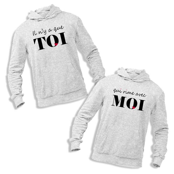 You Who rimes with Me couple hoodie - versão branca por atacado de Planetee