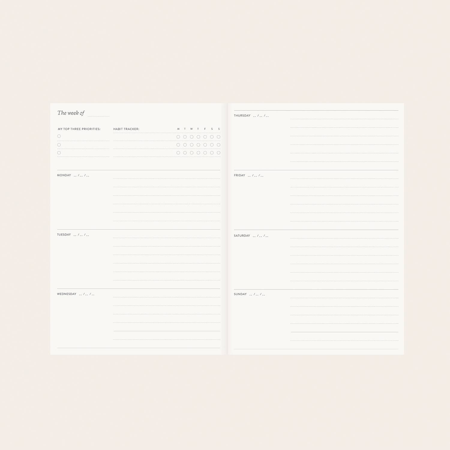 Botanica Paper Co. – Engroshandel Planner – Garden Flora | Linnedindbundet Dato-fri Planlægger7