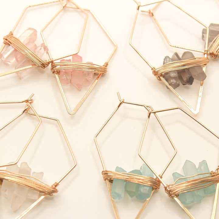 Addison Raw Quartz Hoop for wholesale by kai & skye