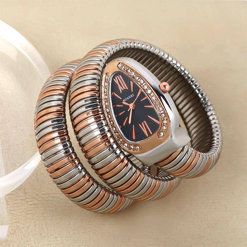 WoodWristCo - Wholesale Wrist Watch - Women's - Vintage Snake Ladies' Fashion Bangle Watch11