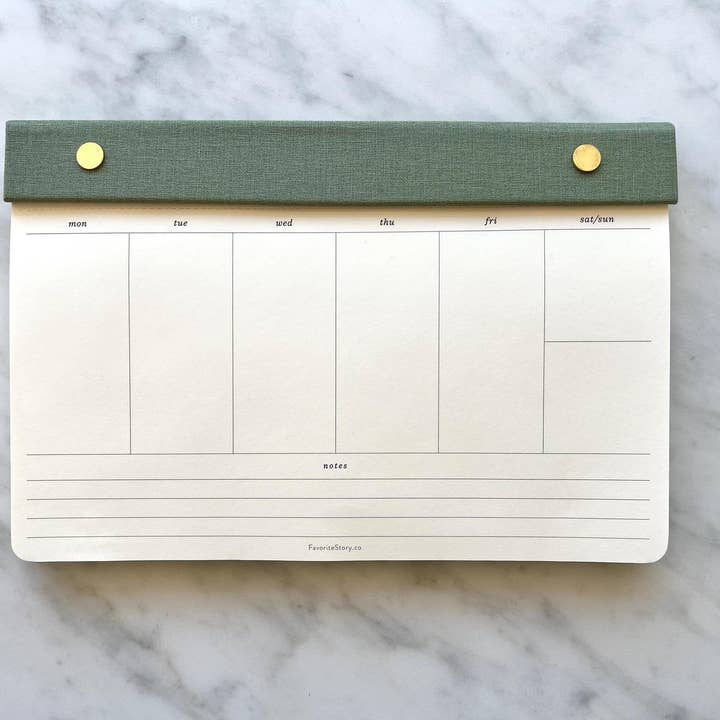 Favorite Story - Vente Agendas - Bloc-notes de planification hebdomadaire avec vis en laiton