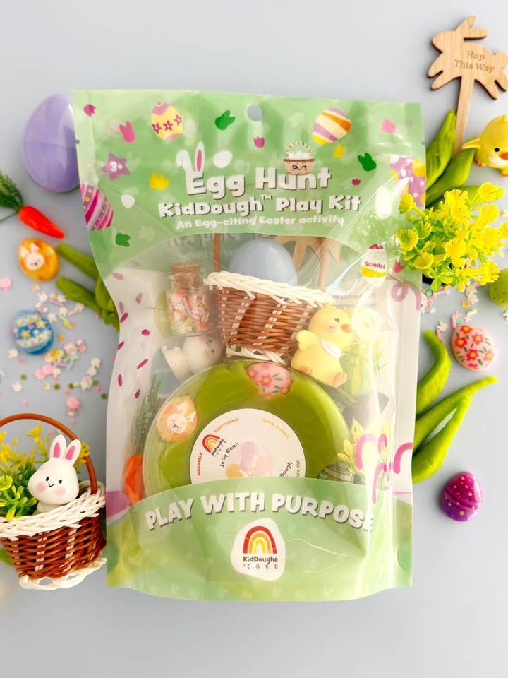 Egg Hunt KidDough Play Kit for wholesale by Earth Grown KidDoughs (KidDoughs by EGKD)