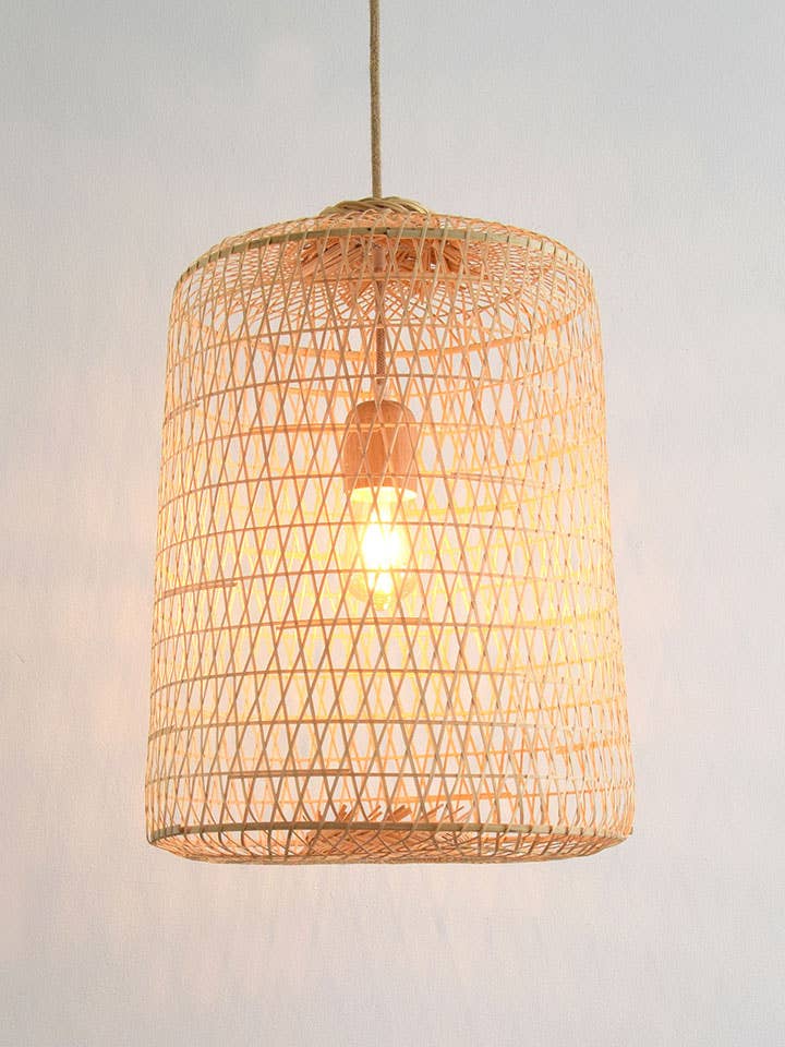 Genbrugt asiatisk fiskefældekurv Bambuslys for engroshandel hos Lanna Passa