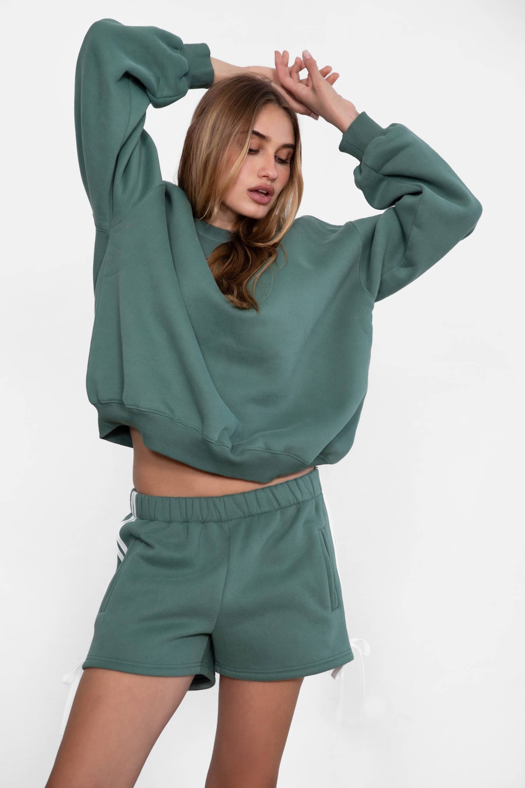 TICTOC - Wholesale Shorts - Women's - SUNNI Casual Mid Rise Plush Fleece Shorts22