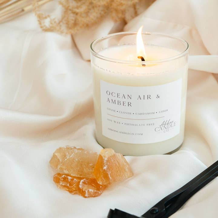 Ocean Air and Amber Soy Candle for wholesale by Abboo Candle Co