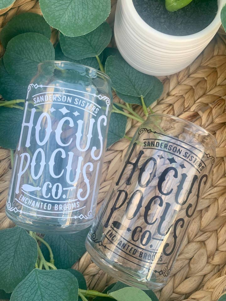 Hocus Pocus Halloween Bierdose Glas 16oz oder 20oz für den Großhandel von Bonita Bella Creations