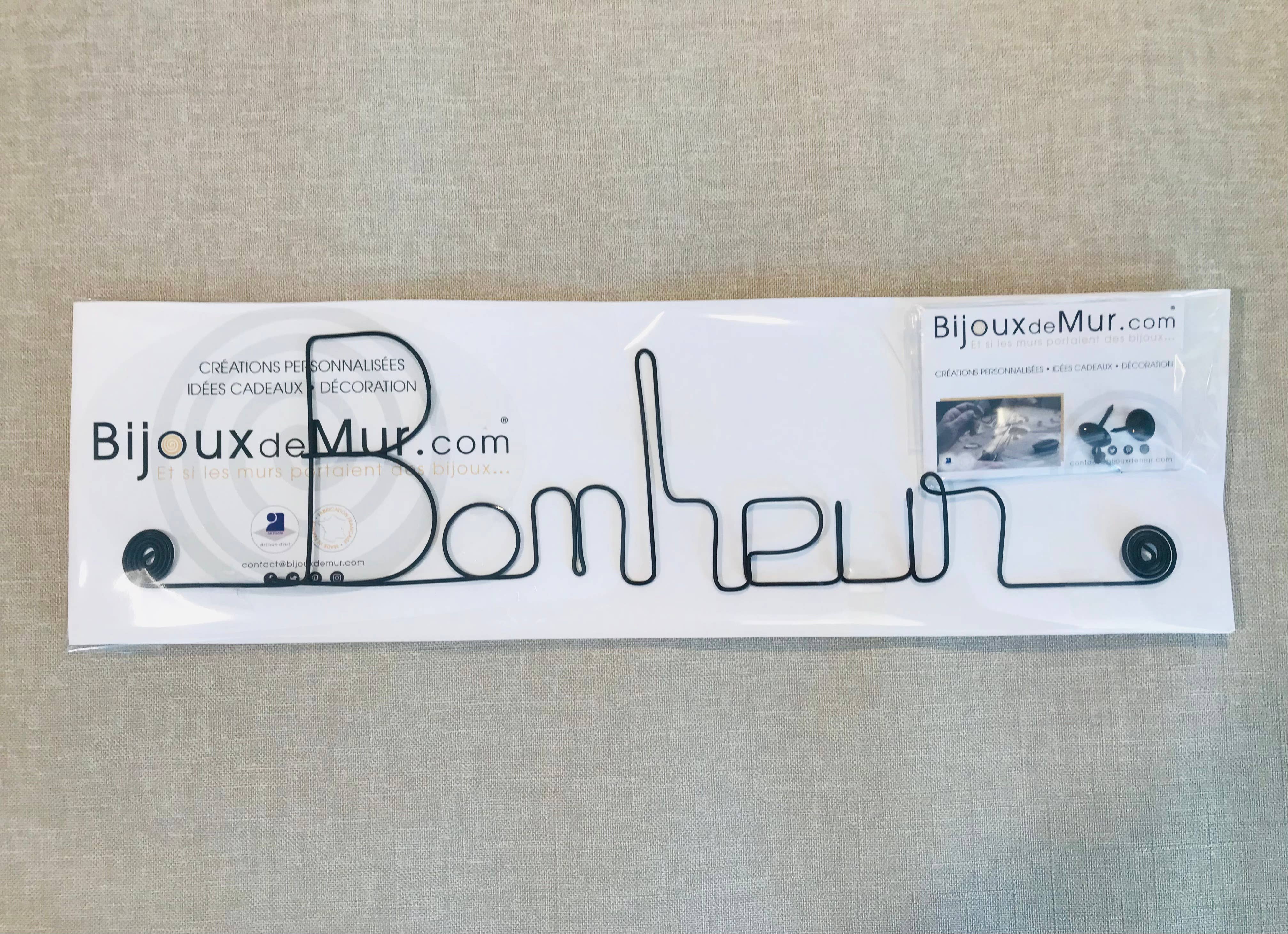 Bijoux de Mur - Wholesale Wall Accent - Word Deco Wire - Happiness1