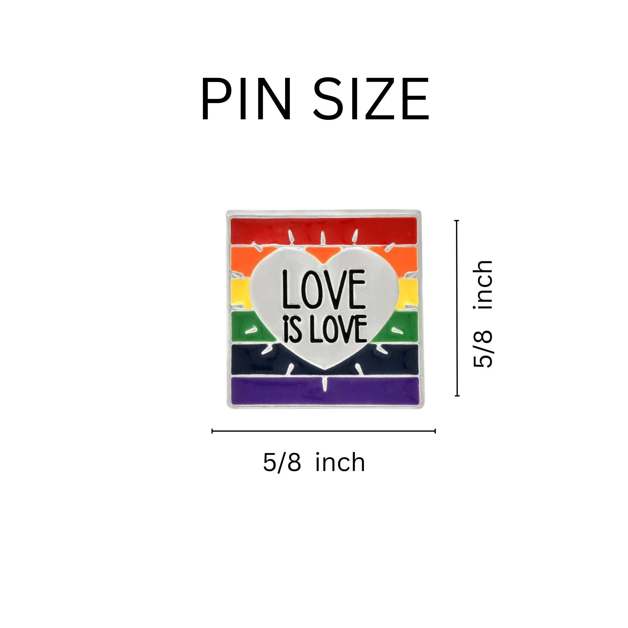 The Awareness Company - Wholesale Brooch - Rainbow Love Is Love LGBTQ Pins1