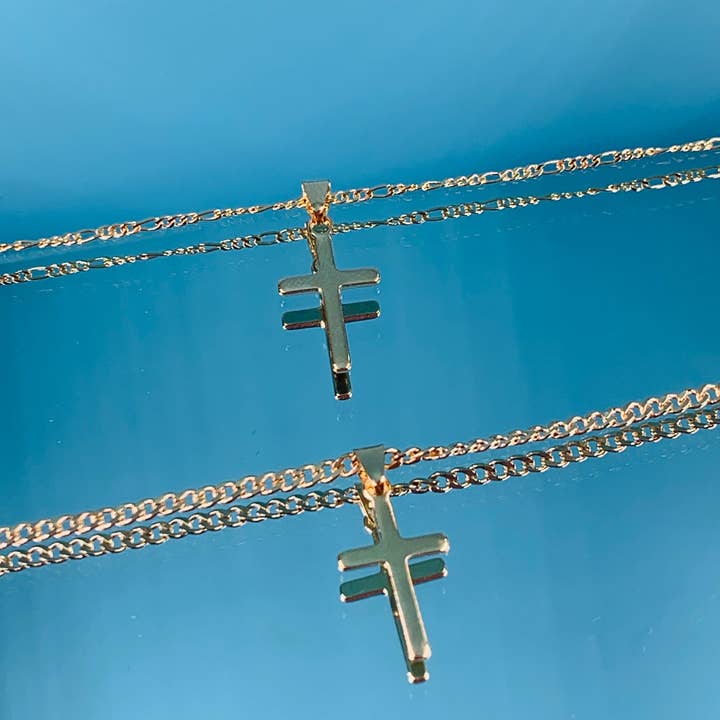 Mali Beads - Wholesale Kids Necklace - Kids - 18k Kids Cross Necklace - Thick Cross Design