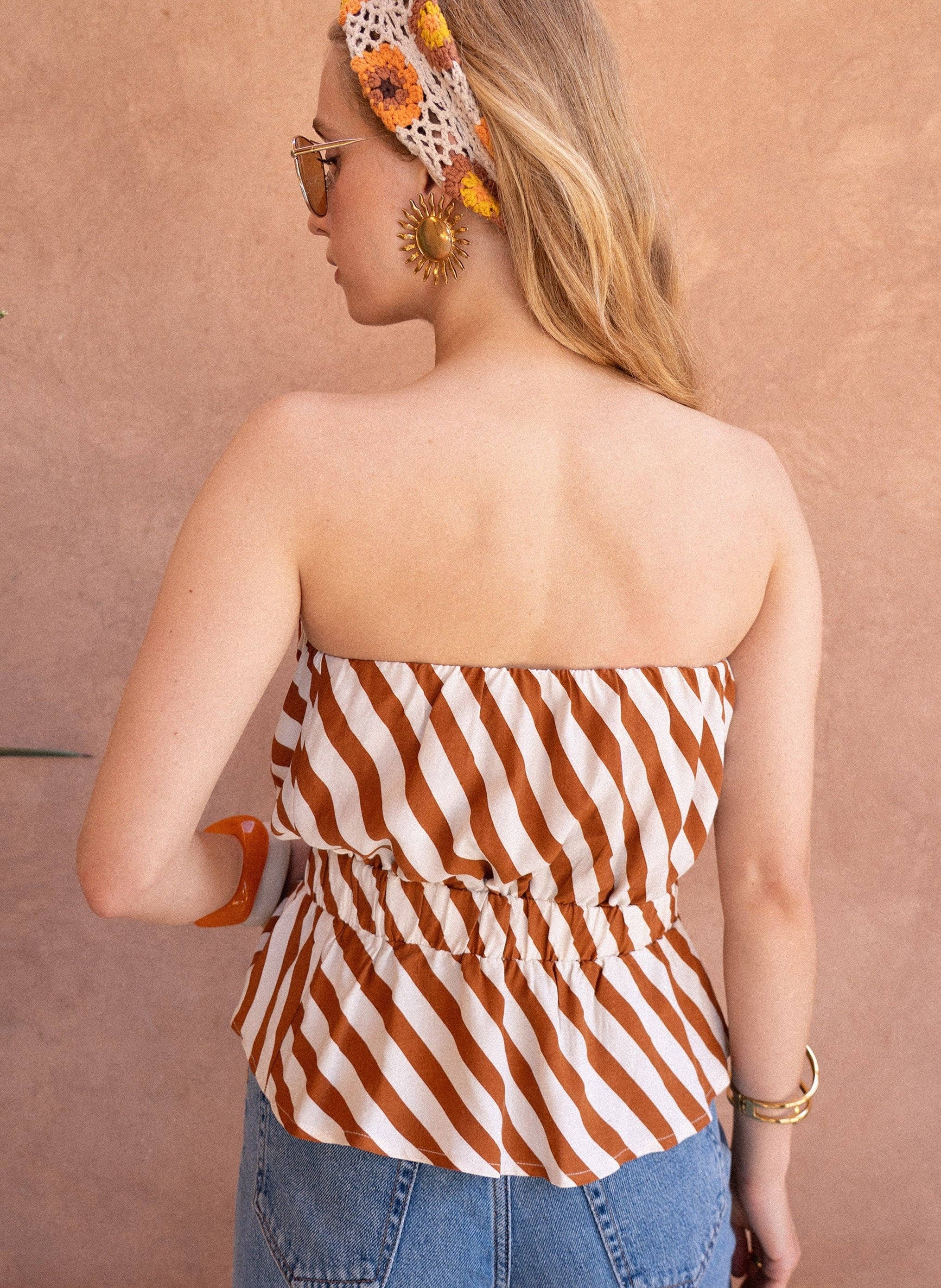 An'ge – wholesale Blus - Dam – Kitry tubtopp i liten karamellfärg3