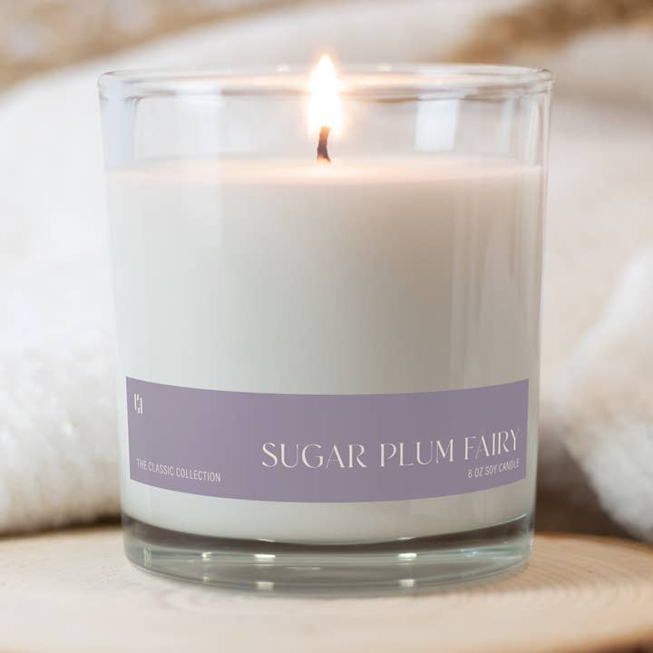 Sugar Plum Fairy Soy Candle for wholesale by Pretty Honest Candles