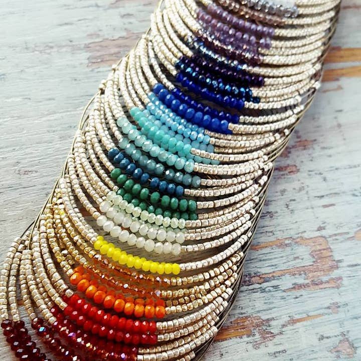 MorninGloria's - Wholesale Hoop Earrings - Crystal Beaded Hoop Earrings26