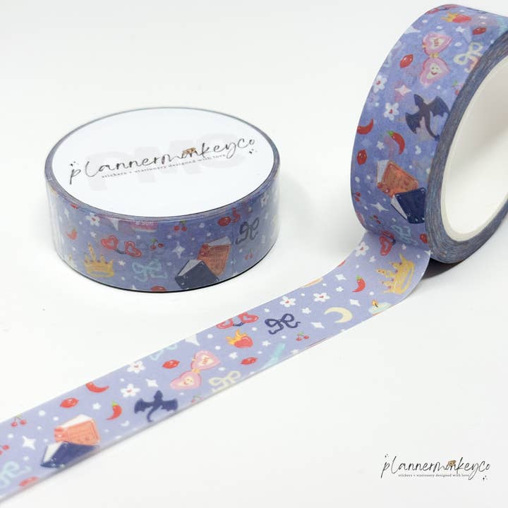 Ruban Washi Lecture Nocturne Fantaisie Confortable | 15 mm pour la vente par Plannermonkeyco