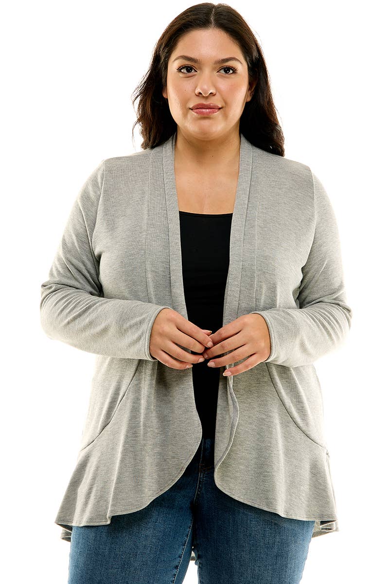 Azules Clothing – Großhandel Strickjacke – Damen – AJK-3016HCX-Plus-Damen-Strickjacke mit langen Ärmeln und Rüschen27