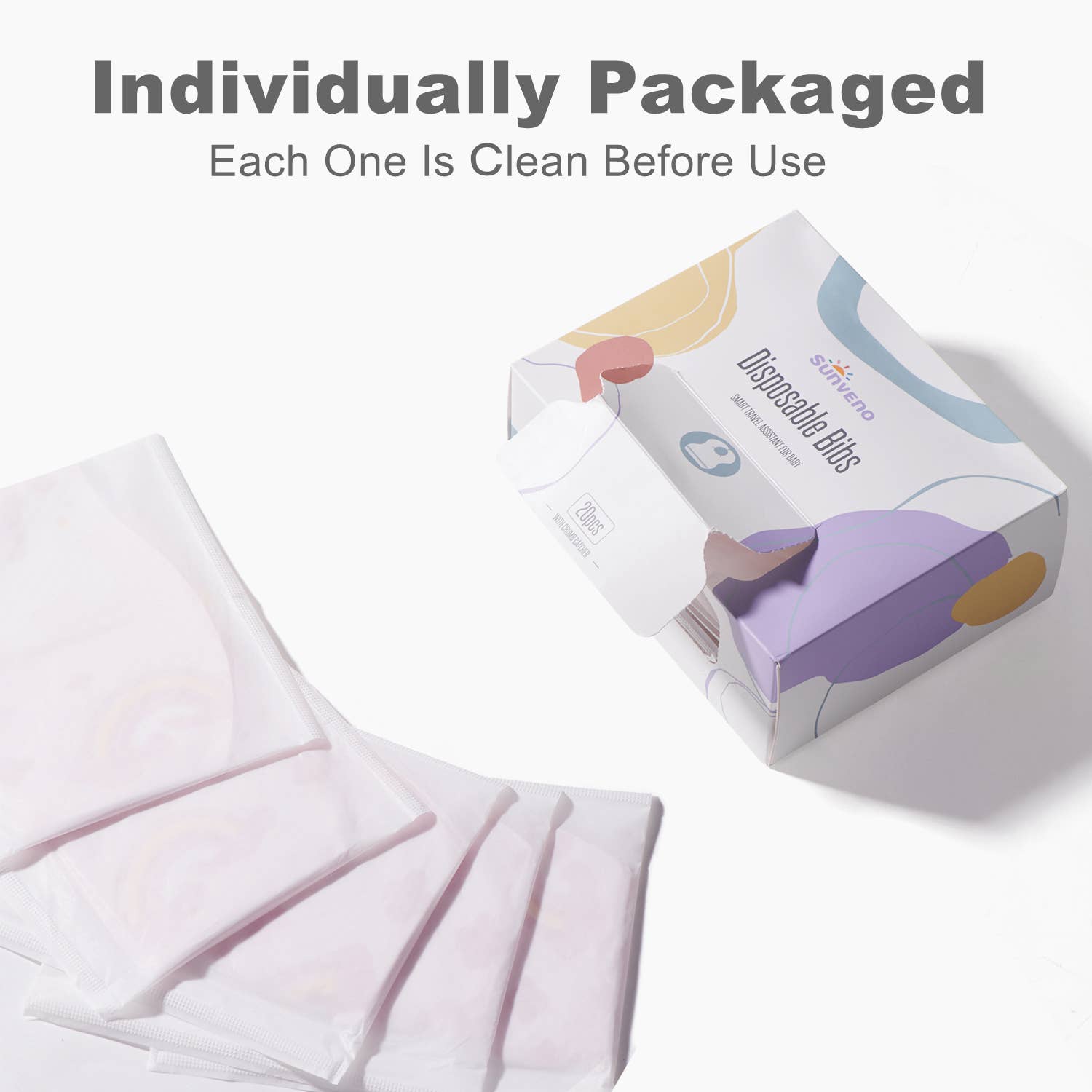 Sunveno - Vente Bavoir - bébés - Lot de 20 bavoirs jetables pour bébé9