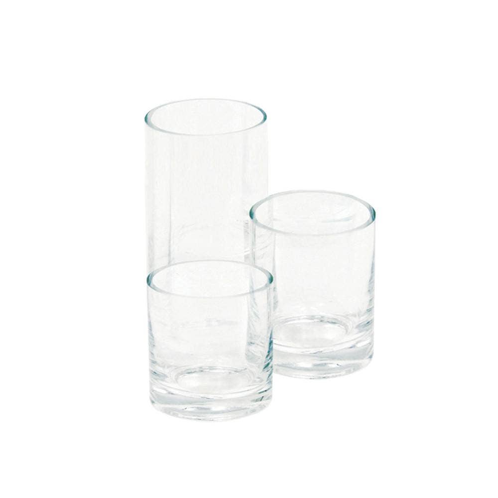 3" Top | Glass Cylinder Vase, Clear for wholesale on Faire