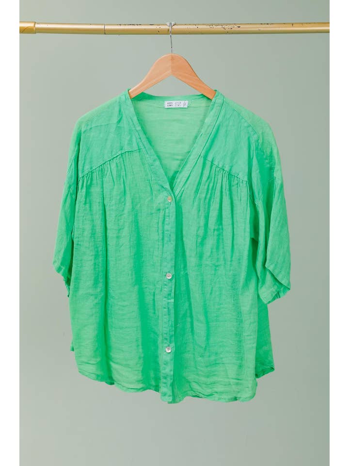 la maison des fibres naturelles - Wholesale Buttoned-down shirt β Women's - T-shirts 8008 100%LINEN25