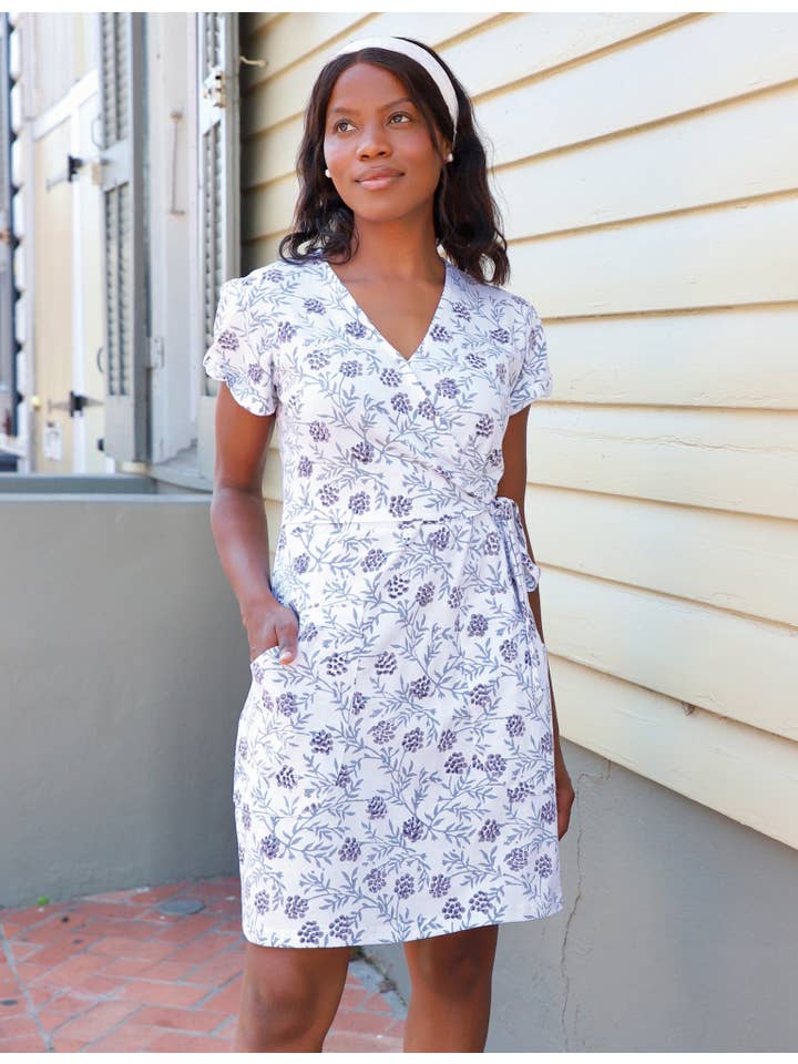 Passion Lilie – wholesale Dress – Women's – Alyssa Organic Cotton Dress - Purple Floral1