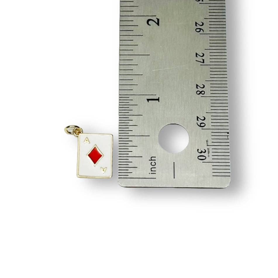 Guerrilla Charm - Wholesale Individual Charm/Pendant - 18k Gold and Enamel Ace Playing Card Charms, 19 x 12 mm6