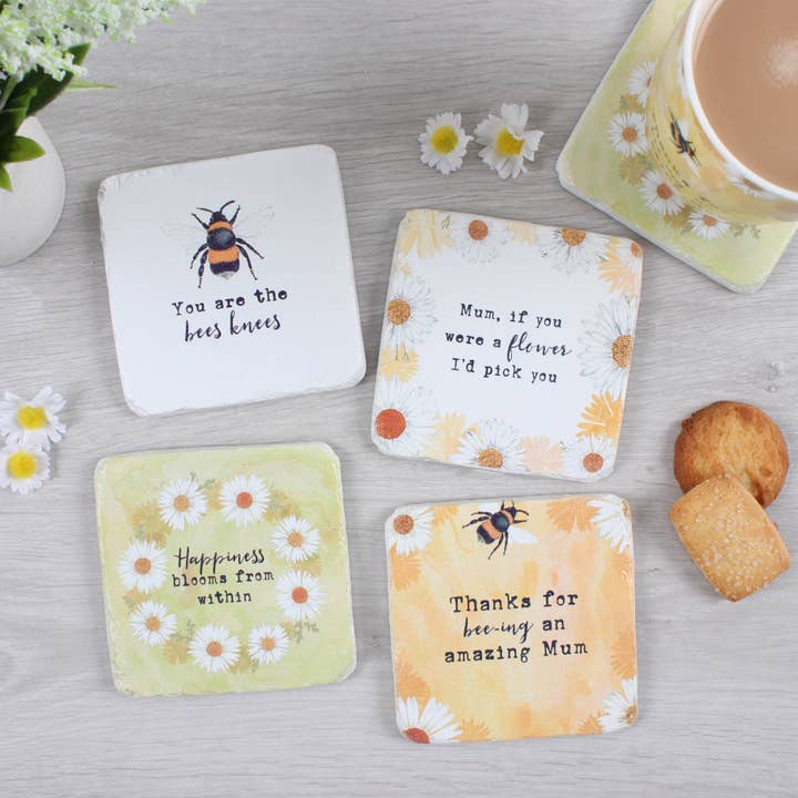 Something Different Wholesale - Wholesale Coasters - Set of 24 Bee Happy Coasters in Display1