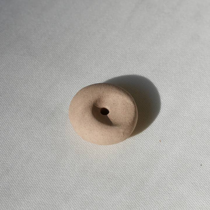 Cedar and Myrrh - Wholesale Incense Holder - Mini Beige Ceramic Pebble Incense Holder