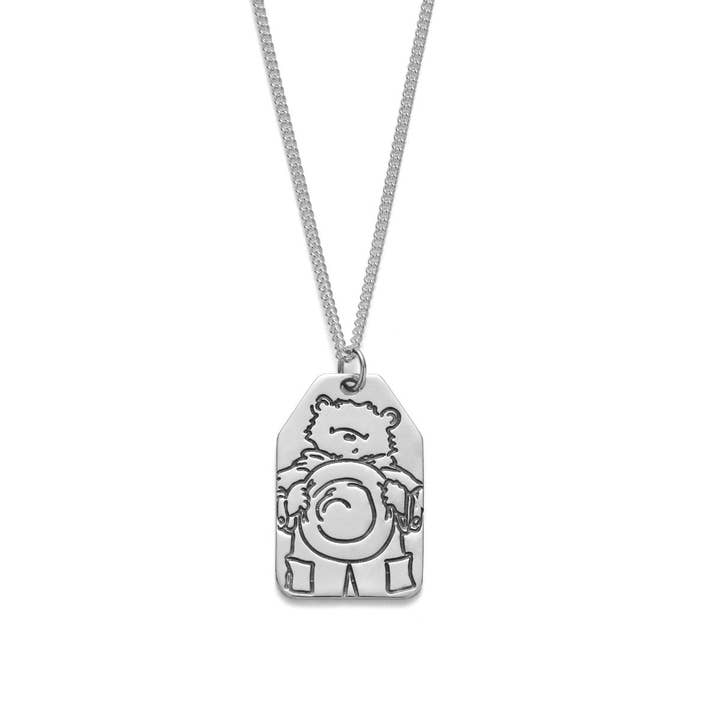 Paddington™ Reversible Luggage Tag Necklace (Sterling Silver) for wholesale by LICENSED TO CHARM