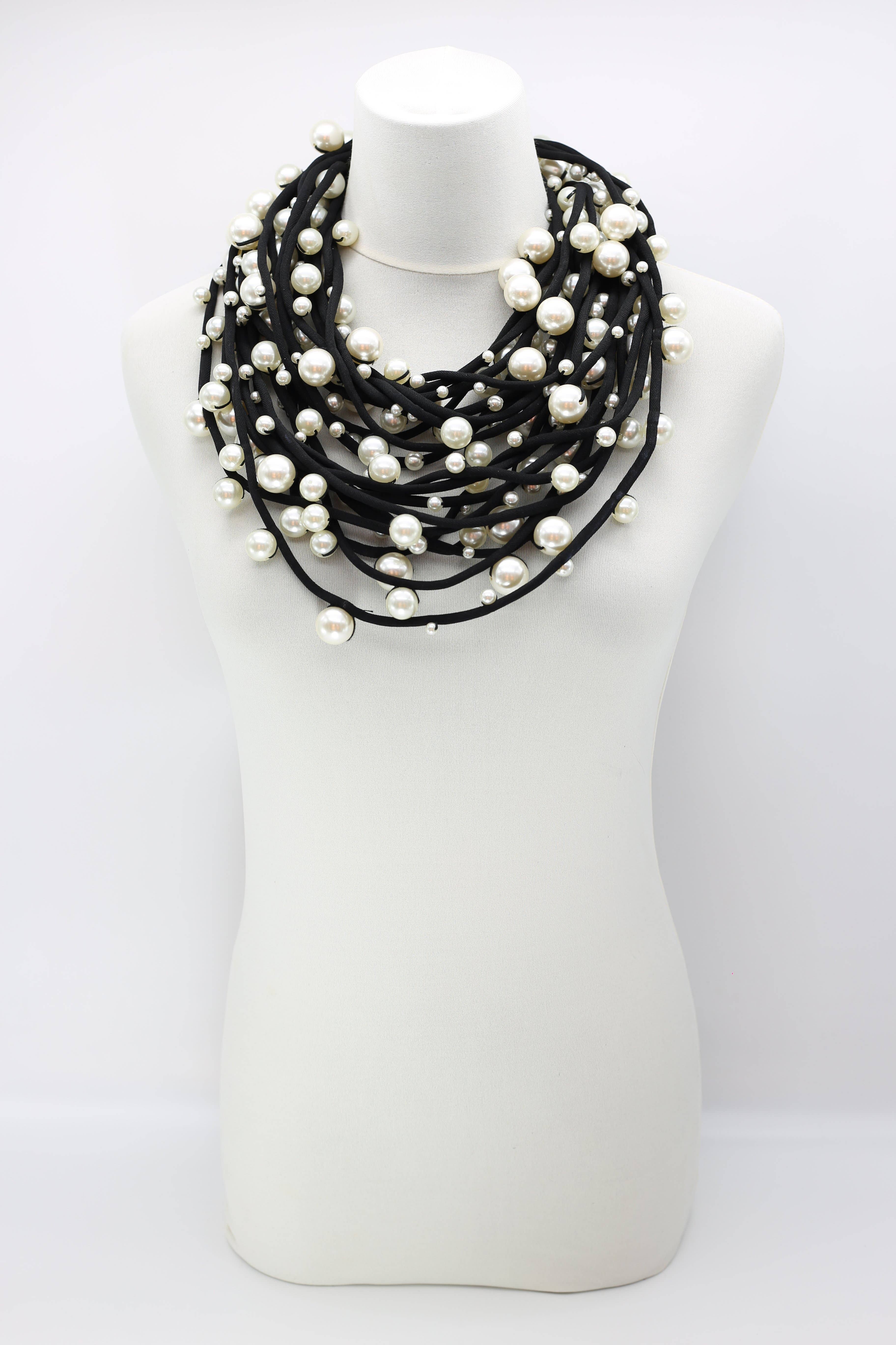 Jianhui London – Engroshandel Perlehalskæde – Faux perler på tekstil snor halskæder - Large1