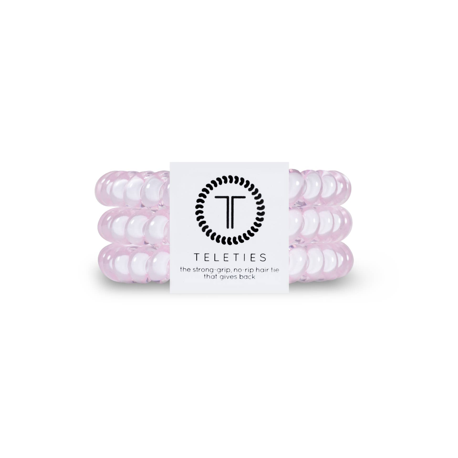 TELETIES - Wholesale Hair Tie - Spiral Hair Coils | Small | Rose Water Pink Hair Ties