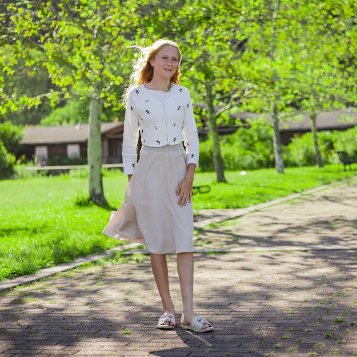 Gonna a 8 Pannelli Foderata in Popeline 247 per la vendita all'ingrosso da parte di Frills and Freckles