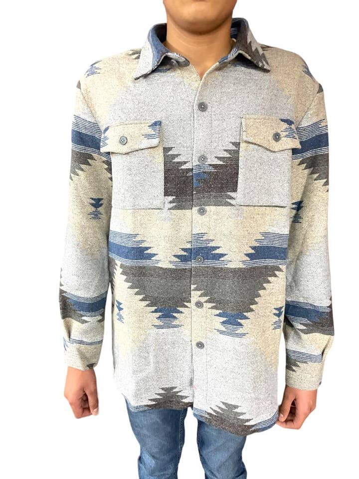 Nativo - Wholesale Button Down Shirt - Men's - SW02 - Button up Sweater Shirt