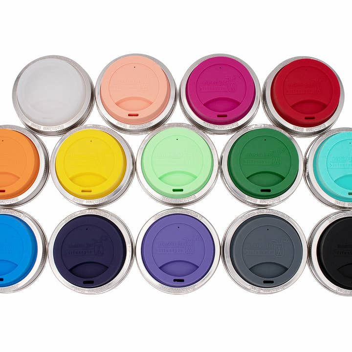 Mason Jar Lifestyle - Vente Couvercle de boisson - Couvercle en silicone avec bande en acier inoxydable pour bocaux9