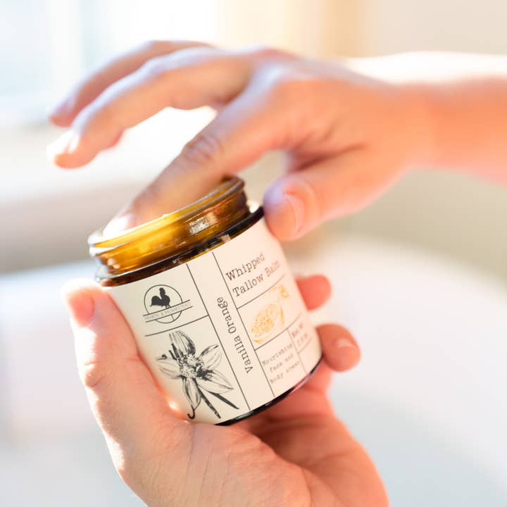 Hearth and Homestead - Wholesale Body Balm/Butter - Whipped Tallow Balm: Vanilla-Orange