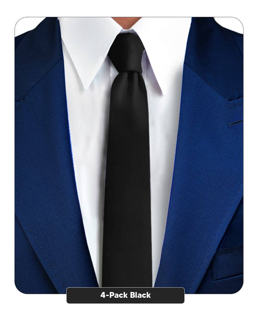 Dubal Brothers - Vente Cravate – homme - Cravate fine unie (4 paquets) par Vittorio Farina66