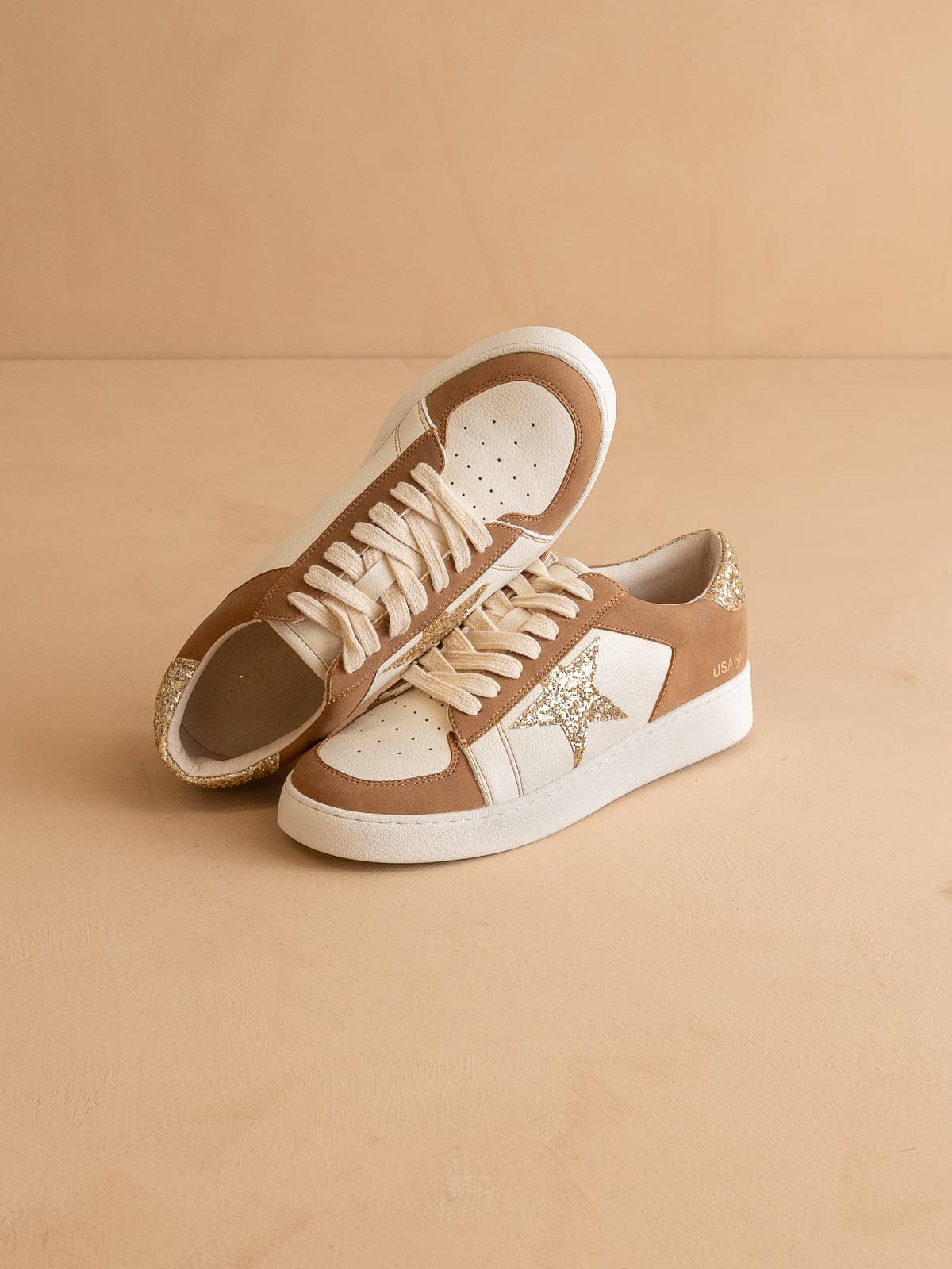 The Liberty | Camel Glitter Star Sneaker for wholesale on Faire3