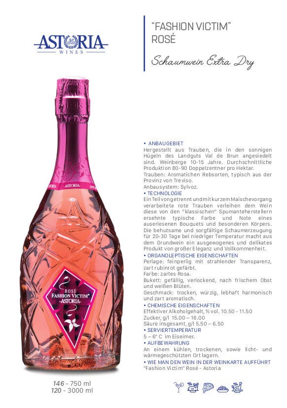 Metina SAS – wholesale Champagne/sparkling wine – Fashion Victim Rosé Brut Astoria Sparkling Wine 75 cl.5