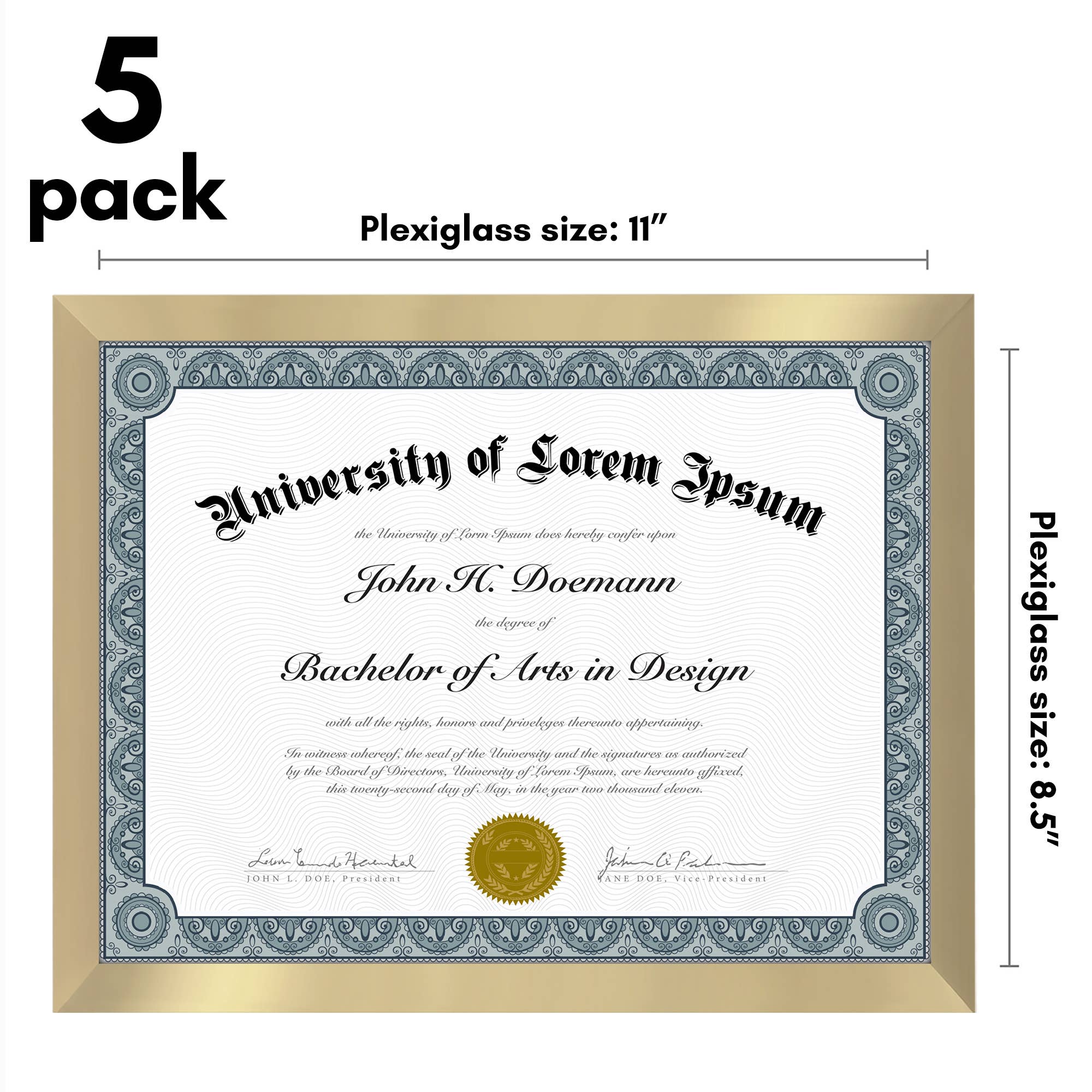 Americanflat - Wholesale Picture Frame - Americanflat 5 Pack Picture Frames With Mat Plexiglass Cover133