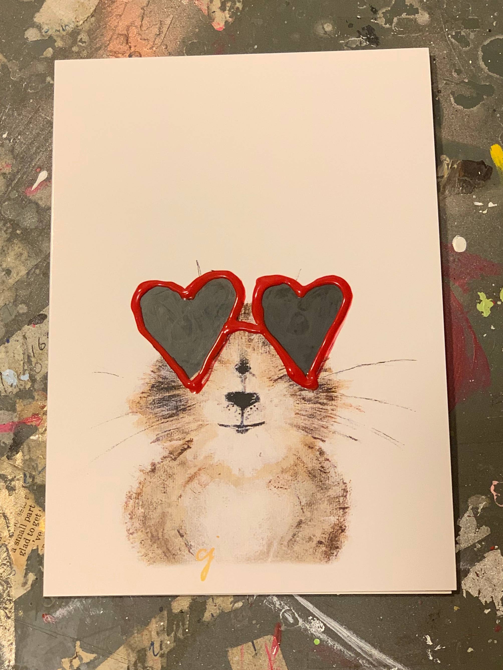 claire jordan designs - Wholesale Valentine's Day Card - Hazel Heart Shades | Blank | Valentines Card1
