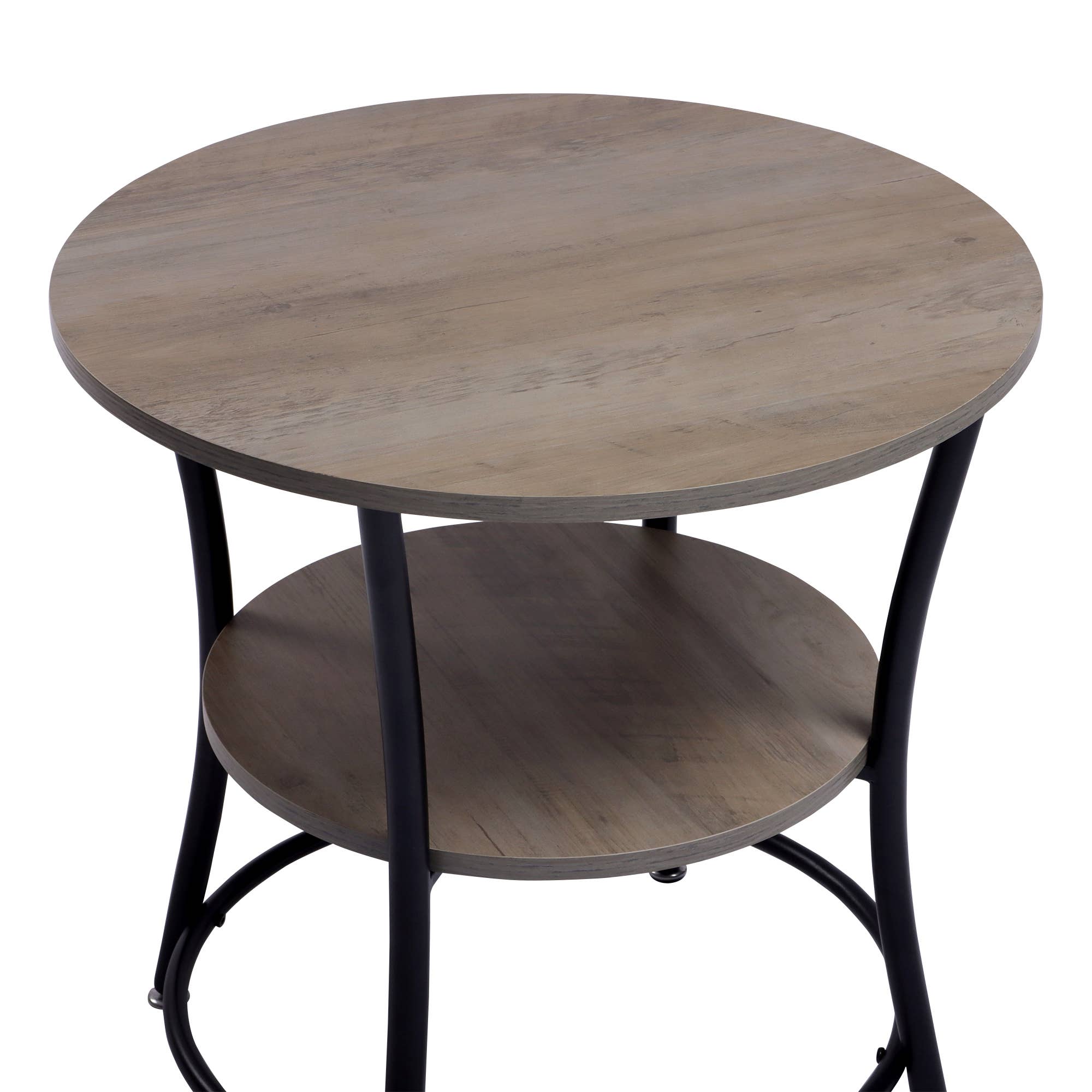 HOMYCASA DESIGN INC - Wholesale Side Table - MarketLane Side Table, Round End Table with 2 Storage Shelve7