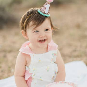 Little Blue Olive - Wholesale Party hat/crown - Aqua Trim Confetti Party Hat2