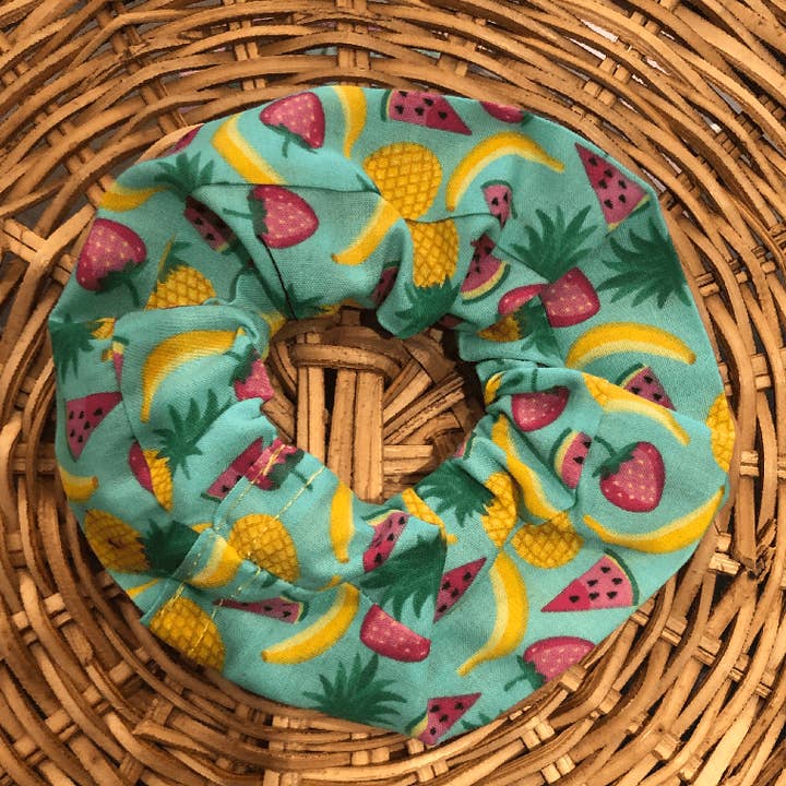 Summer Retro Pineapple Print Hair Scrunchie for wholesale by The Hare And The Moon