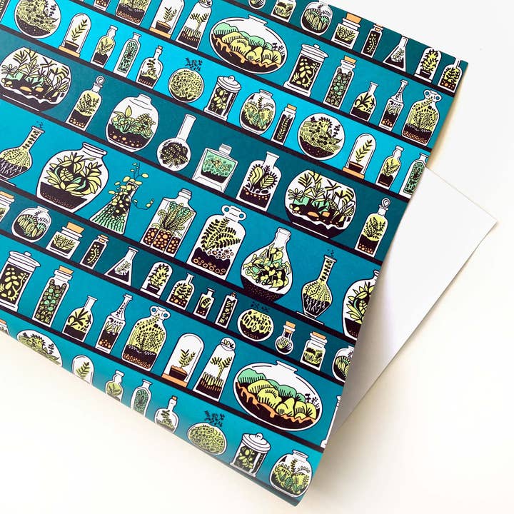 Wrapping Paper/ Terrarium Bottles for wholesale by Freya's Prints