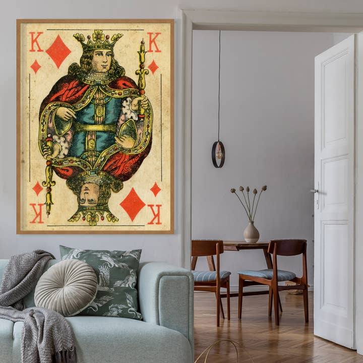 Ink & Drop - Wholesale Art Print - Vintage Playing Card Print - King of Diamonds2