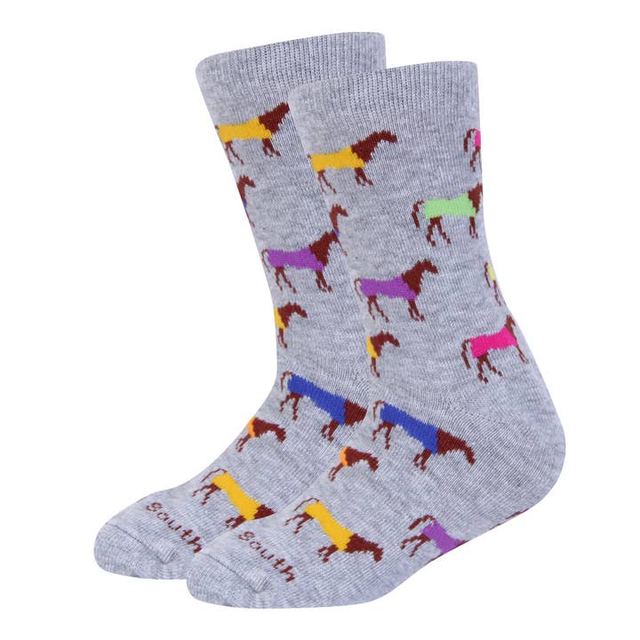 Kinder Multi Color Horse Socken für den Großhandel von Barrel Down South