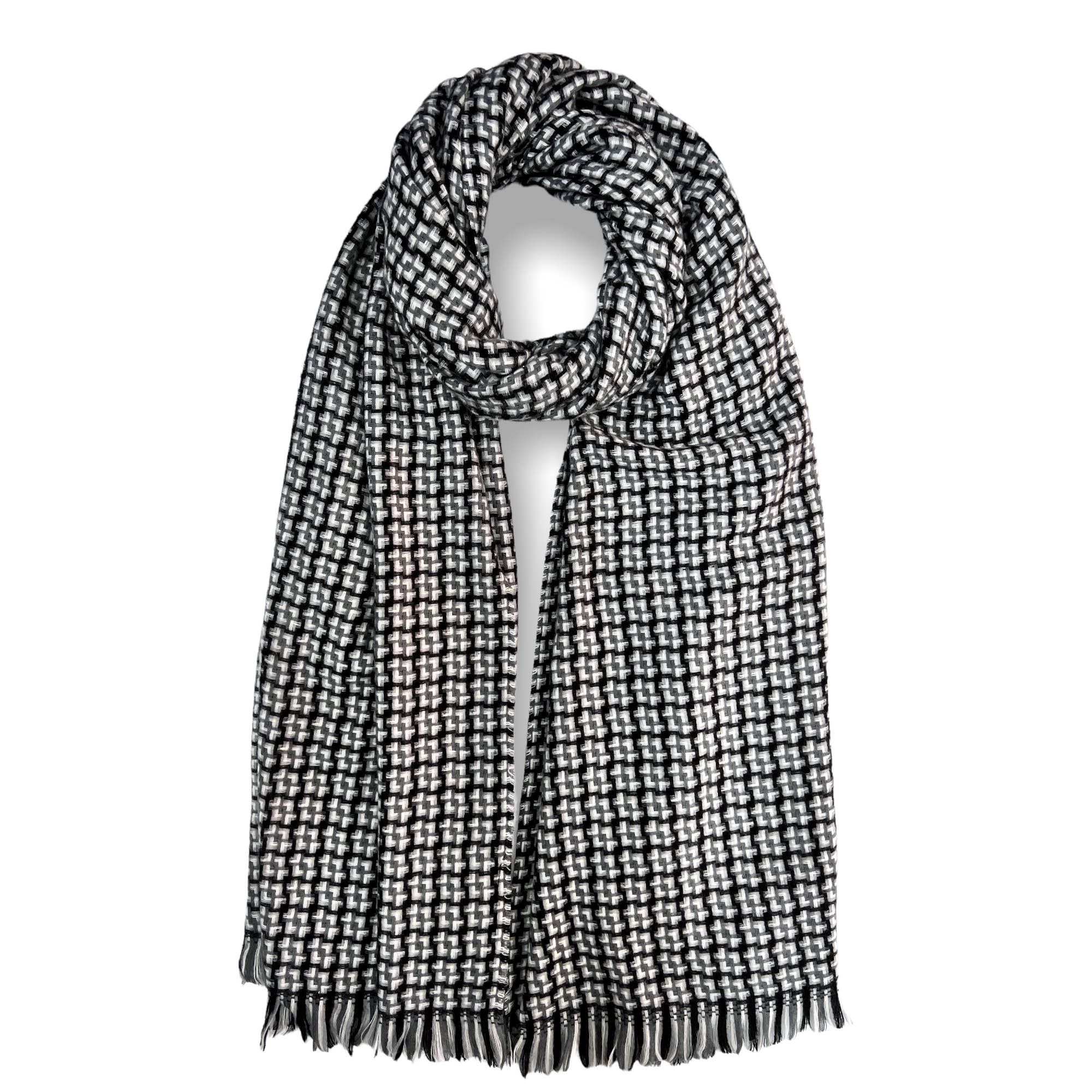 London Scarves - Wholesale Scarf - Women's - Winter houndstooth weave knitted scarf6