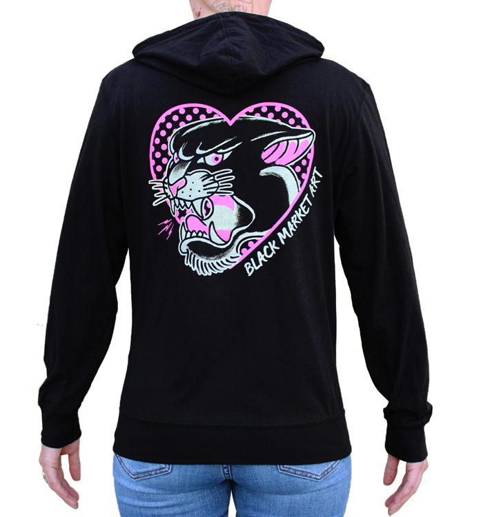 Black Pink Panther - Women's Zip Graphic Hoodie for wholesale on Faire0