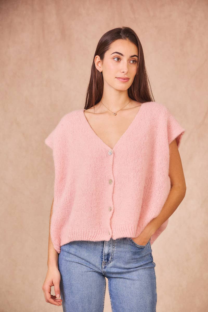 Calie Paris - Wholesale Knit Sweater - Women's - Kid Mohair Sleeveless Cardigan18