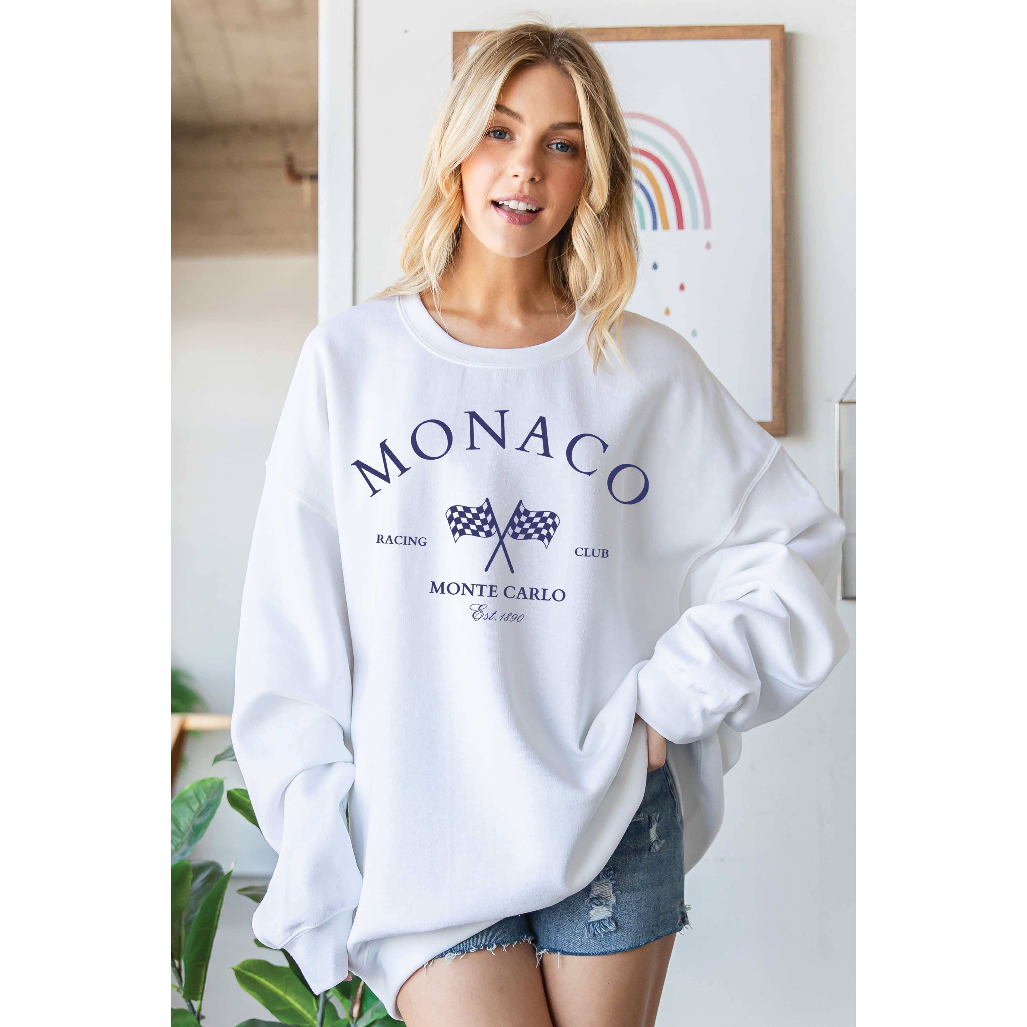 BLUME & CO. - Wholesale Graphic Sweatshirt - Women's - MONACO RACING CLUB Oversized Graphic Sweatshirt5